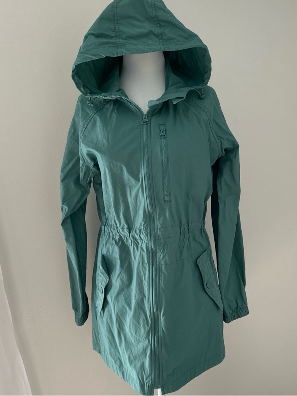 Fat Face Teal Green Hooded Rain Jacket